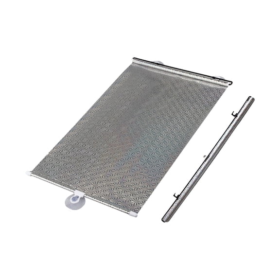 Sktrjpolfis Retractable Sun Shade Roller Blind, Silver Plastic Heat Blocking Window Curtains, for Home and Car Use