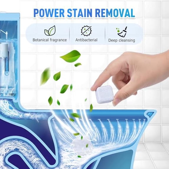Sktrjpolfis Toilet Bowl Cleaning Tablets 12 Pack, Long-Lasting Limescale & Stain Remover, Toilet Tank Cleaner