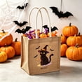 thumbnail image 1 of Sktrjpolfis Trick or Treat Bag, Reusable Linen Tote, Halloween Candy Gift Storage Bag, 7.8x7.8x5.1", 1 of 5