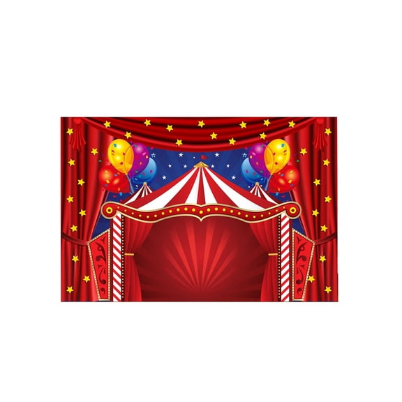 Sktrtpolfis Vinyl Carnival Circus Photo Backdrop 6x4ft, Red Birthday Party Trunk