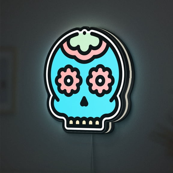 Skull 3D Novelty Light Box for Gothic-Inspired Decor, Elegant Home Accent for Dark Art Enthusiasts (Width 16 inch, 40cm)