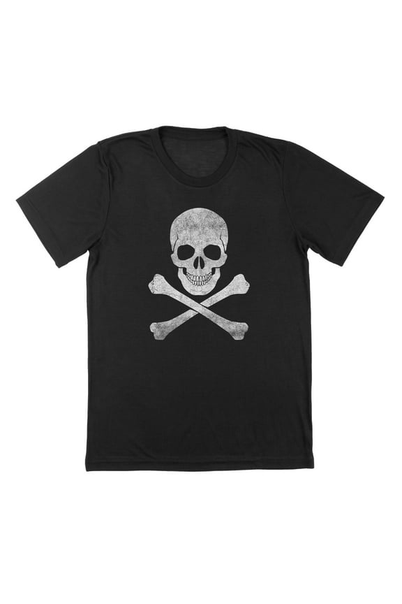 Skull And Bones Humor Graphic Black Mens T-Shirt