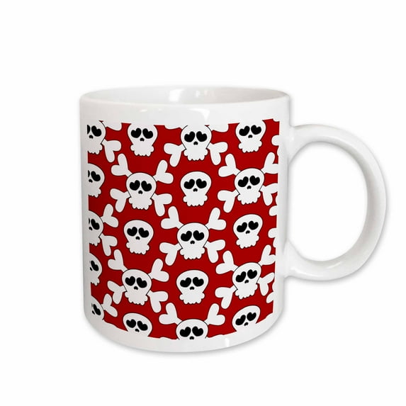 3drose, Skull and Cross Bones Punk Rock Art, 11oz Mug