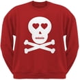 thumbnail image 1 of Skull And Crossbones Lovers Red Adult Crew Neck Sweatshirt - Large, 1 of 1