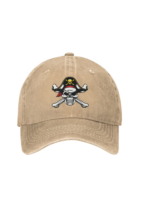 Skull And Crossbones Pirate Adult Adjustable Classic Washed Casquette Cap Hat Baseball Cap For Man For Woman