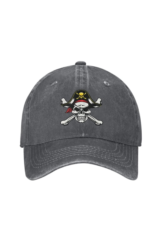 Skull And Crossbones Pirate Adult Adjustable Classic Washed Casquette Cap Hat Baseball Cap For Man For Woman