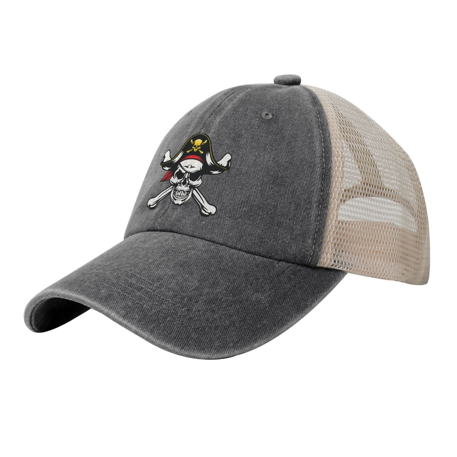 Skull And Crossbones Pirate Baseball Cap Trucker Hat For Men