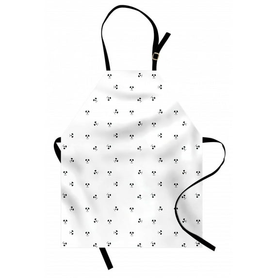 Skull Apron Skull Artistic Design Backdrop with Minimalistic Features Abstract Display, Unisex Kitchen Bib Apron with Adjustable Neck for Cooking Baking Gardening, Charcoal Grey White, by Ambesonne