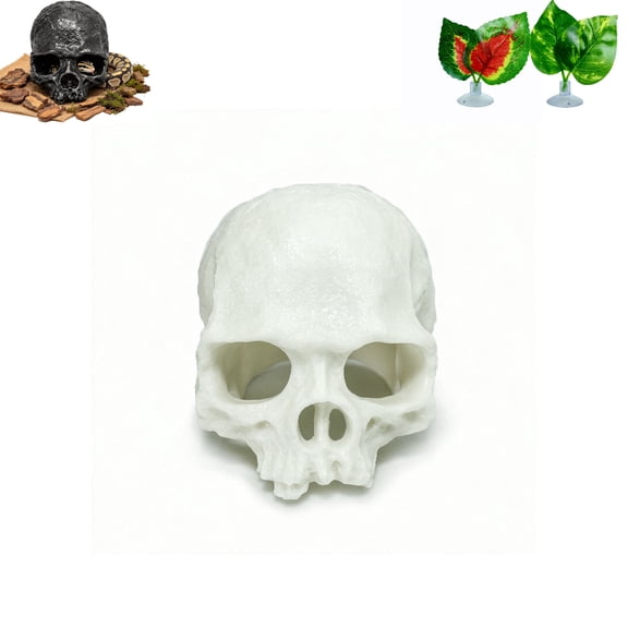Skull Aquarium Decor, Hollow Fish Shelter with Skeleton Cave for Reptiles