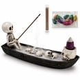 thumbnail image 1 of Skull Aromatherapy Fishing Boat, Gothic Incense Holder and Burner for Home Decor, 1 of 9