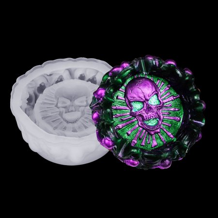 Skull Ashtray Epoxy Resin Casting Mold, TSV 5.12 Inch DIY Silicone Cigarette Ashtray Resin Making Mold, Round Handcraft Transparent Mould Tools, Home Decor Jewelry Storage