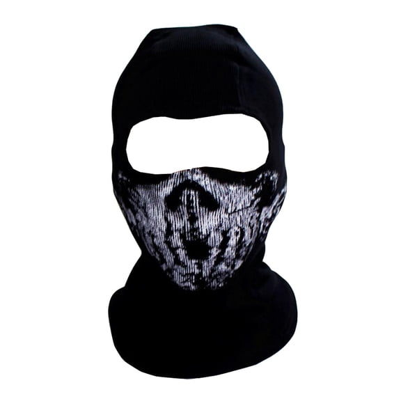 Skull Balaclava Full Face Mask, Robust Elastic Ribbed Ghost Mask for Cycling & Skiiing, Resilient Breathable Skeleton Headwear for Halloween & Outdoor Sports