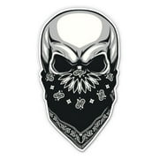 Skull Bandana Mask Biker - 12 Vinyl Sticker Waterproof Decal