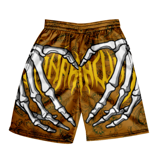 Skull Beach Short Pants Skeleton Hand Print Men Women Gym Shorts Quick Drying Trunks Ice Shorts