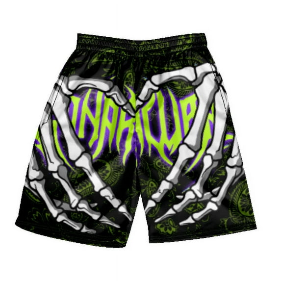 Skull Beach Short Pants Skeleton Hand Print Men Women Gym Shorts Quick Drying Trunks Ice Shorts