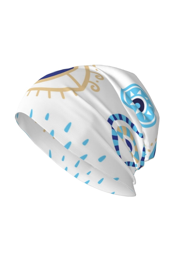 Skull Beanie Cap Slouchy Knit Hat Headwear Warm for Men Women , Evil Eyes Magic Talisman