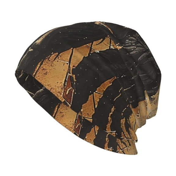 Skull Beanie Cap Slouchy Knit Hat Headwear Warm for Men Women , Grim Reaper Skeleton Angel Vintage Horror