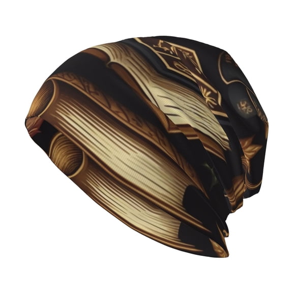 Skull Beanie Cap Slouchy Knit Hat Headwear Warm for Men Women , Library Books Magic Book