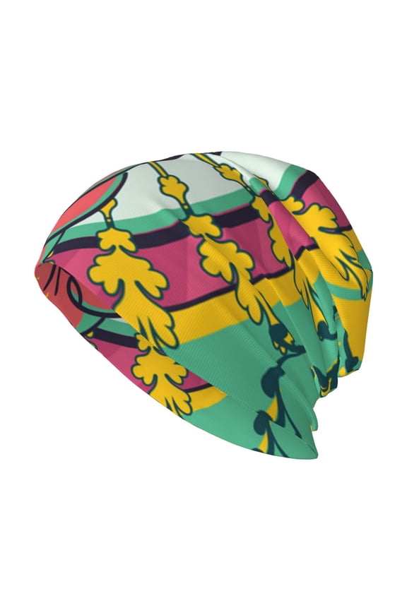 Skull Beanie Cap Slouchy Knit Hat Headwear Warm for Men Women , Psychedelic Love Generation Hippie