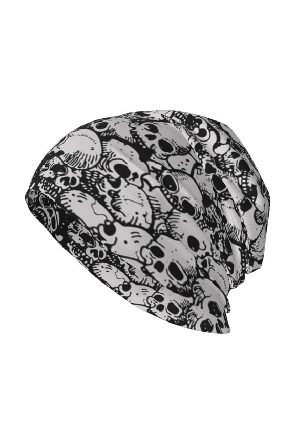 Skull Beanie Cap Slouchy Knit Hat Headwear Warm for Men Women , Skulls Head Gothic Skull