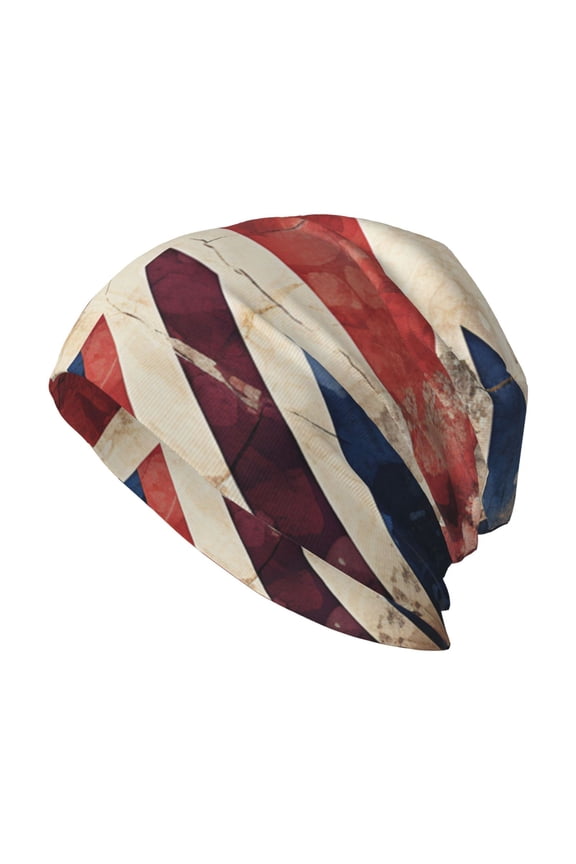 Skull Beanie Cap Slouchy Knit Hat Headwear Warm for Men Women , Union Jack UK Flag Vintage
