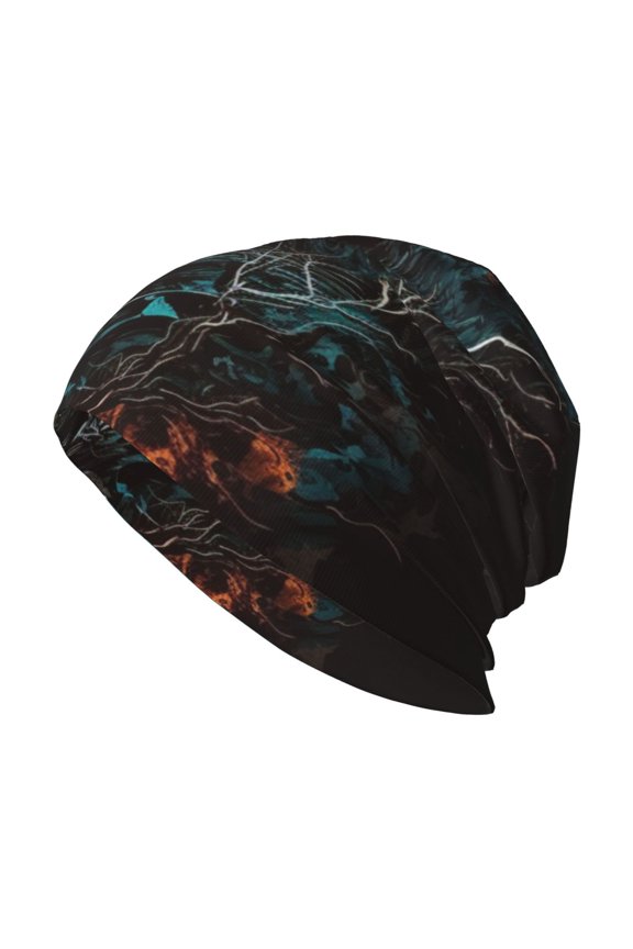 Skull Beanie Cap Slouchy Knit Hat Headwear Warm for Men Women , Werewolf Howling Night Cool Wolf