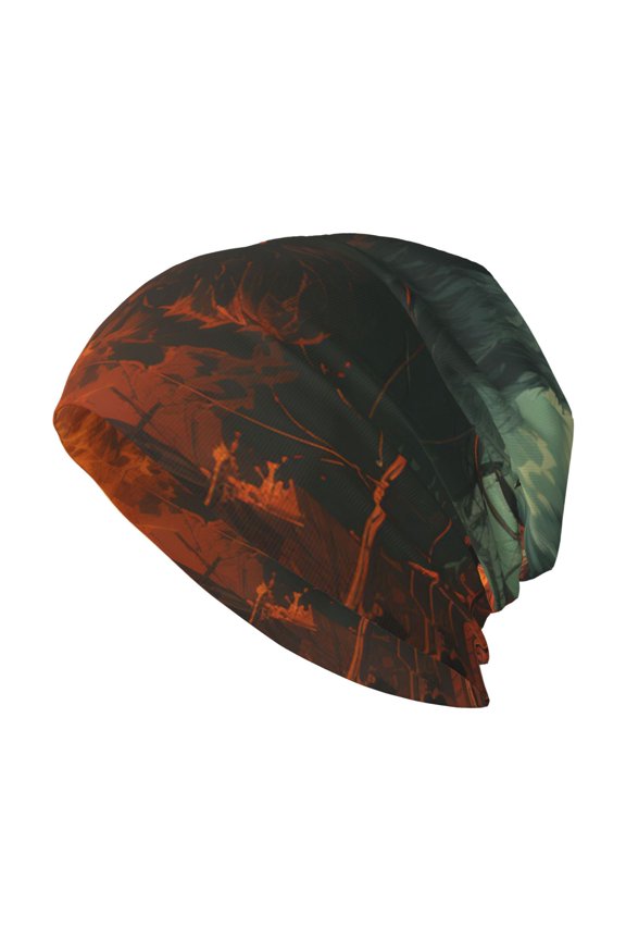 Skull Beanie Cap Slouchy Knit Hat Headwear Warm for Men Women , Werewolf Night Cool Art