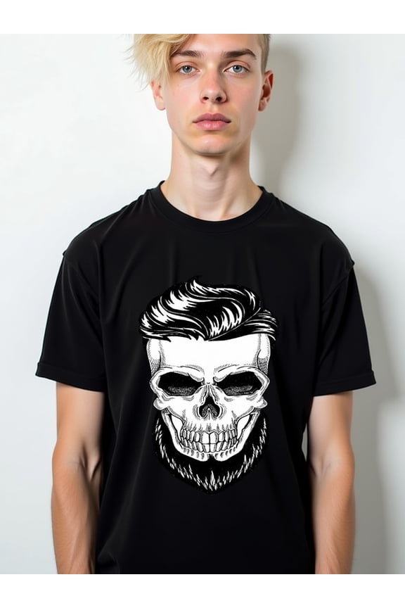 Skull Beard Graphic Tee mens funny t shirts black summer elegantly For summer Casual Daily Wear Original Unisex Shirt Graphic Tee tshirts