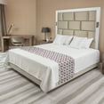 thumbnail image 1 of Skull Bed Runner, Geometric Skulls and Hearts Crosses Stitch Work Knitted Nordic Pattern Print, Decorative Accent Bedding Scarf for Hotels Homes and Guestrooms, Queen, Grey Red Coconut, by Ambesonne, 1 of 2