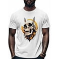 thumbnail image 1 of Skull Bee Men's T Shirts Funny Abstract T-Shirt for Men Crew Neck Tees Cotton Tops, White, 3XL, 1 of 7