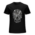 thumbnail image 1 of Skull Bike Vintage T-shirt Mens Cotton Classic Crewneck Short Sleeve Tees Unisex Black 4XL, 1 of 5