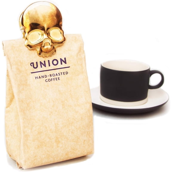 Skull Binder Clips, Gold, 1 Count