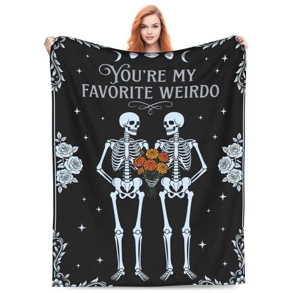 Skull Blanket Gifts for Women Men, Rose Skull Throw Blankets Birthday Gifts for Boyfriend Girlfriend Wife Husband Couple, Valentine's Wedding Anniversary Day Gifts Ideas for Him Her 50x40