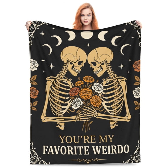 Skull Blanket Gifts for Women Men, Rose Skull Throw Blankets Birthday Gifts for Boyfriend Girlfriend Wife Husband Couple, Valentine's Wedding Anniversary Day Gifts Ideas for Him Her 50x40