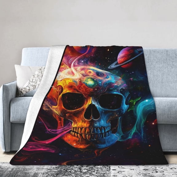 Skull Blanket Skeleton Throw Blanket Gifts for Women Men Adults Super Soft Cozy Plush Fluffy Fuzzy Fleece Blanket Decor 50x40
