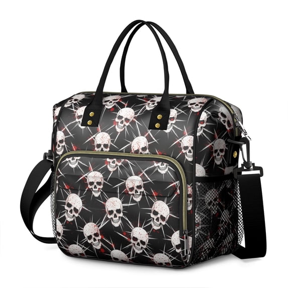 Skull and Blood Gothic Pattern Insulated Leakproof Lunch Box for Women, Large Lunch Bag for Tween Teen Adult, Loncheras Para Mujer for Work Beach Travel Picnic Camping