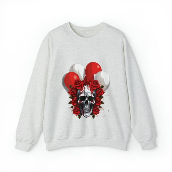 Skull Blood Roses Red Balloons Unisex Heavy Blend™ Crewneck Sweatshirt