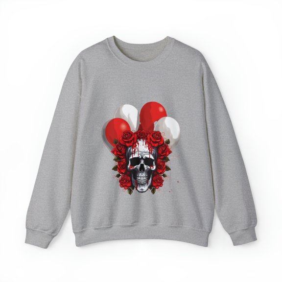 Skull Blood Roses Red Balloons Unisex Heavy Blend™ Crewneck Sweatshirt