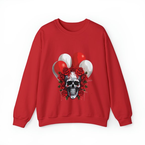 Skull Blood Roses Red Balloons Unisex Heavy Blend™ Crewneck Sweatshirt