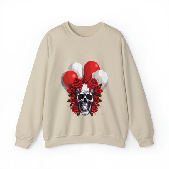 Skull Blood Roses Red Balloons Unisex Heavy Blend™ Crewneck Sweatshirt
