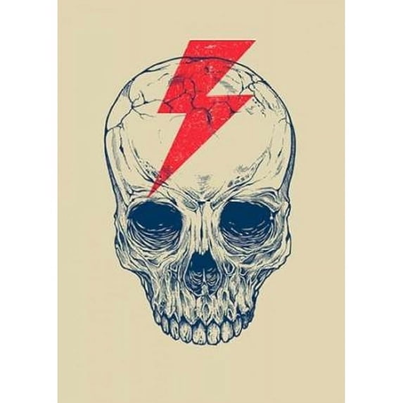 Skull Bolt Poster Print by Rachel Caldwell