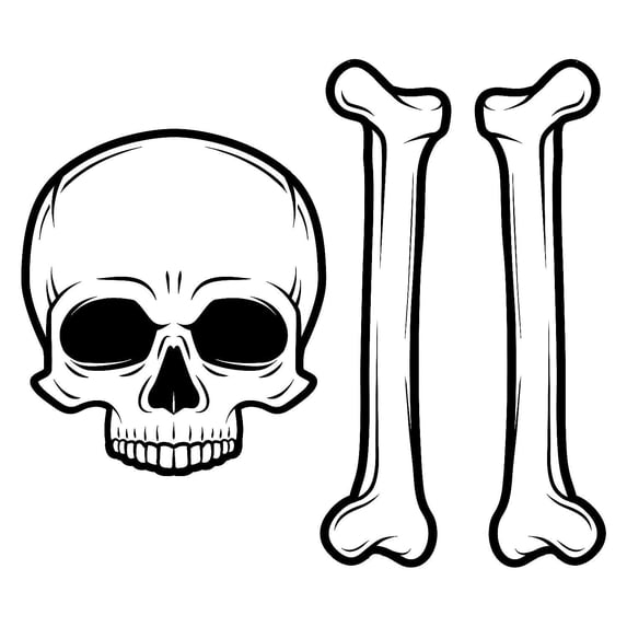Skull & Bones Cutout Halloween Decorations - 48 Pieces