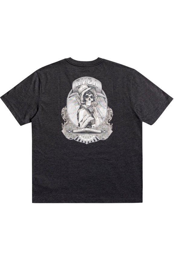 Skull Bonnet Short Sleeve T-Shirt [Dark Charcoal]