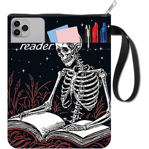 Skull Book Sleeve Cover 11x8.7In Double Sided Human Skeleton Book Cloth Reusable Books Protector