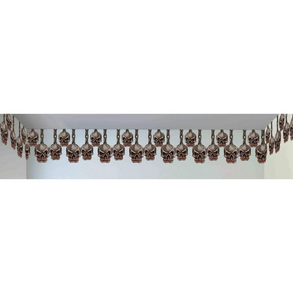 Large 20 ft Haunted House Decor Hanging Skulls Wall Border Scene Setter Decal