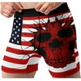 thumbnail image 1 of Skull Boxer Briefs for Men American Flag Novelty Underwear, 1 of 7