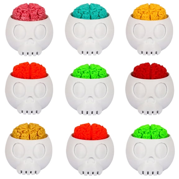 Skull Brain Stress Reliever Pop and Press Fidget Sensory Relaxation Gadget for Office Workers Desk Accessory Anxiety Relief Random Color