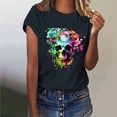 thumbnail image 1 of Skull Butterfly Graphic Tee Shirts for Women 2025,Sriper Gothic Clothes Tops,Tunic Top T-Shirt,Tunic Tops Graphic Tees,Cute Clothes,Playeras De Mujer,Black S, 1 of 6