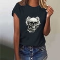 thumbnail image 1 of Skull Butterfly Graphic Tee Shirts for Women Fitted,Sriper Summer Gothic Clothes Blouses 2025 Cotton,Tunic Top T-Shirt,Tunic Tops Graphic Tees,Trendy Clothes 2025,Blusas De Mujer,Black 2X, 1 of 6