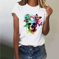 thumbnail image 1 of Skull Butterfly Graphic Tee Shirts for Women,Sriper Gothic Clothes Plus Size,Memorial Day Gift T Shirt Casual,Solid Fashion Tunic Top for Beach Party,Flowy Tops,De Mujer Para,White L, 1 of 6